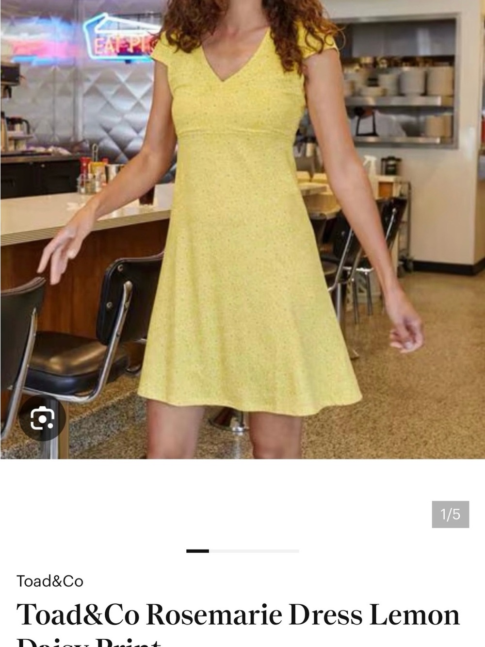 Toad&Co Yellow Floral Mini Dress, Rosemary Dress
